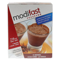 MODIFAST Programm Drink Schokolade Pulver 8x55 Gramm - Vorderseite