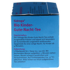 SIDROGA Bio Kinder-Gute-Nacht-Tee Filterbeutel 20x1.5 Gramm - Linke Seite