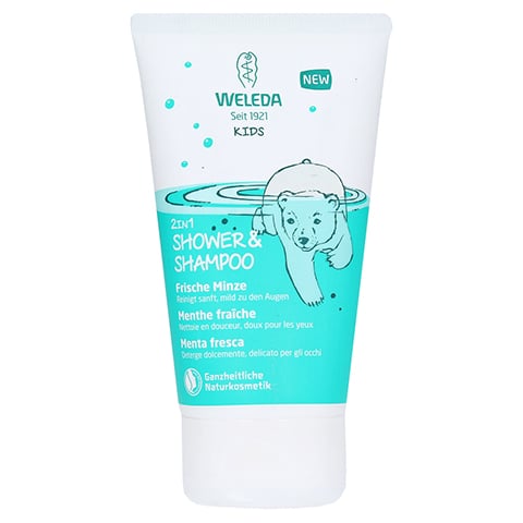 WELEDA Kids 2in1 Shower & Shampoo frische Minze 150 Milliliter