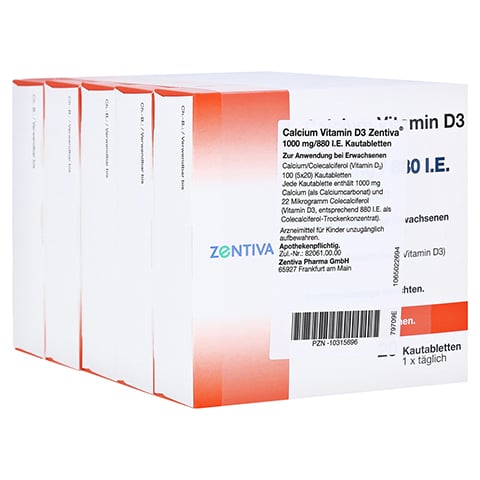 Calcium Vitamin D3 Zentiva 1000mg/880 I.E. 100 Stck N3