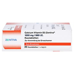 Calcium Vitamin D3 Zentiva 1000mg/880 I.E. 100 Stck N3 - Rechte Seite