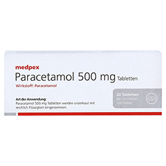 medpex Paracetamol 500mg 20 Stück N2 - Rückseite