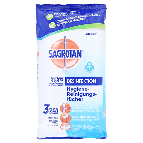 SAGROTAN Hygiene-Reinigungstücher 60 Stück