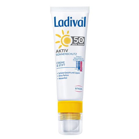 LADIVAL Aktiv Sonnenschutz Gesicht&Lippen LSF 50+ 1 Packung
