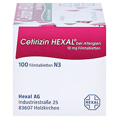 Cetirizin HEXAL bei Allergien 100 Stück N3 - Rechte Seite