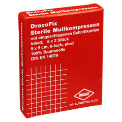 DRACOFIX PEEL Kompressen 5x5 cm steril 8fach