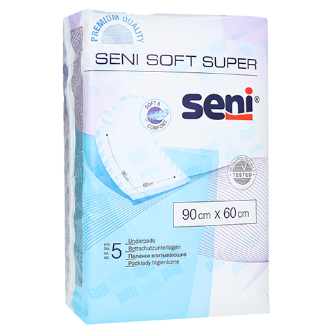 SENI Soft Super Bettschutzunterlage 90x60 cm 5 Stck