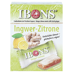 IBONS Ingwer Zitrone Box Kaubonbons 60 Gramm - Vorderseite