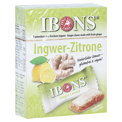 IBONS Ingwer Zitrone Box Kaubonbons 60 Gramm