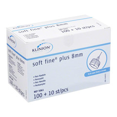 KLINION Soft fine plus Kanülen 8 mm 31 G 0,25 mm +Kanülen-Box