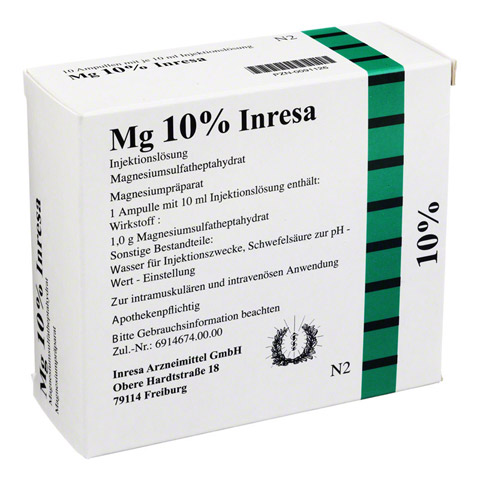 Mg 10% Inresa 10x10 Milliliter N2