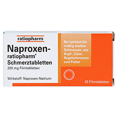 Naproxen-ratiopharm Schmerztabletten 20 Stück - Vorderseite