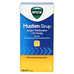 WICK Husten-Sirup gegen Reizhusten mit Honig 120 Milliliter - Vorderseite