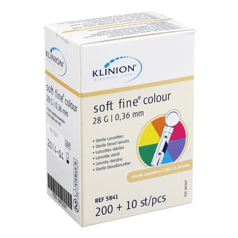 KLINION Soft fine colour Lanzetten 28 G 210 Stck