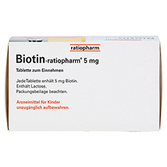 Biotin-ratiopharm 5mg 90 Stück - Oberseite