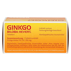 GINKGO BILOBA HEVERT Tabletten 100 Stück N1 - Oberseite