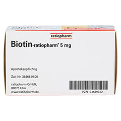 Biotin-ratiopharm 5mg 90 Stück - Unterseite