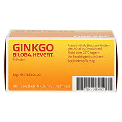 GINKGO BILOBA HEVERT Tabletten 100 Stück N1 - Unterseite