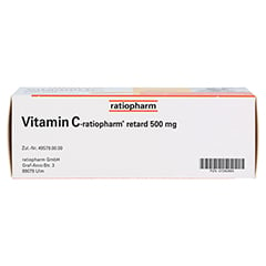 Vitamin C-ratiopharm retard 500mg 100 Stück - Unterseite