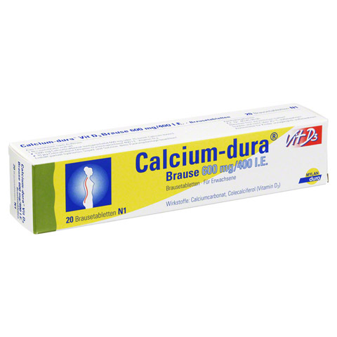 Calcium-dura Vit D3 Brause 600mg/400 I.E. 20 Stck N1