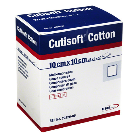 CUTISOFT Cotton Kompr.10x10 cm steril 25x2 Stck