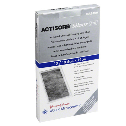 ACTISORB 220 Silver 10,5x19 cm steril Kompressen 10 Stck