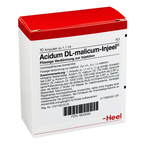 ACIDUM DL-malicum Injeel Ampullen 10 Stck N1