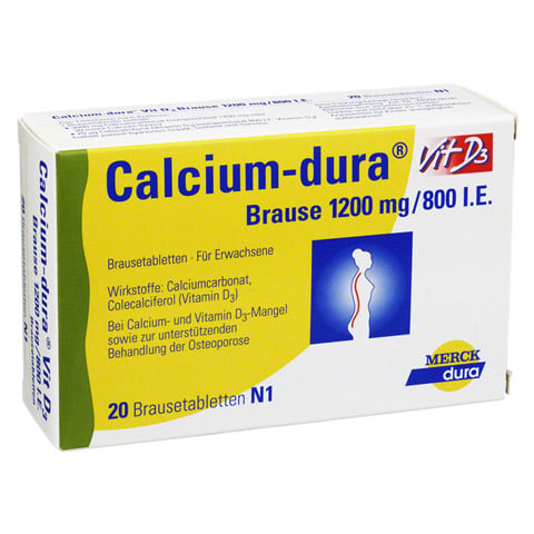 Calcium-dura Vit D3 Brause 1200mg/800 I.E. 20 Stück N1