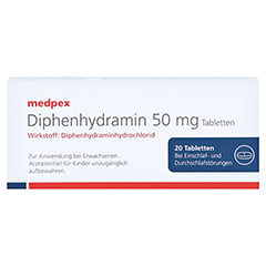 medpex Diphenhydramin 50mg 20 Stück N2 - Rückseite