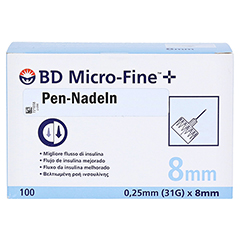 BD MICRO-FINE+ 8 Pen-Nadeln 0,25x8 mm 100 Stck - Vorderseite