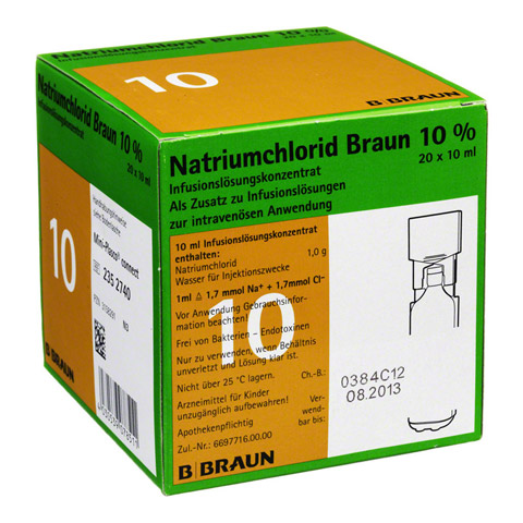 NATRIUMCHLORID 10% Braun MPC Infusionslsg.-Konz. 20x10 Milliliter N3