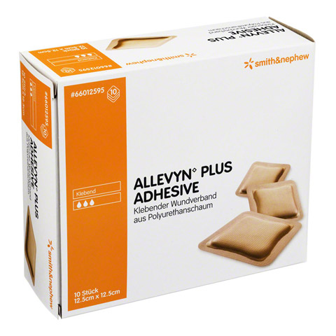 ALLEVYN Plus Adhesive 12,5x12,5 cm Schaumverband 10 Stck