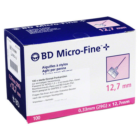 BD MICRO-FINE+ Pen-Nadeln 0,33x12,7 mm 29 G 100 Stck