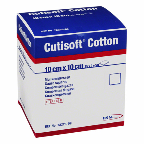 CUTISOFT Cotton Kompr.10x10 cm ster.12fach 25x2 Stück