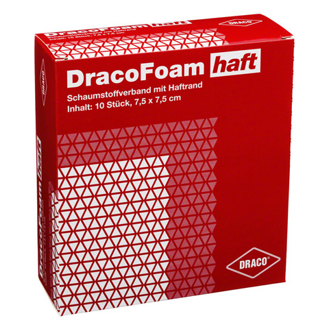 DRACOFOAM Haft Schaumstoff Wundaufl.7,5x7,5 cm 10 Stück