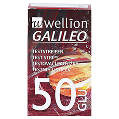 WELLION GALILEO Blutzuckerteststreifen 50 Stück - Vorderseite