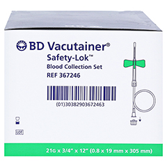 BD VACUTAINER Safety Lok Sicherh.Punkt.Best.grün 50 Stück - Linke Seite