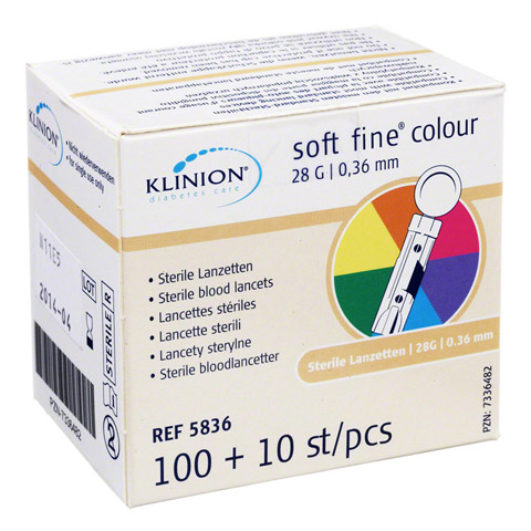 KLINION Soft fine colour Lanzetten 28 G 110 Stck