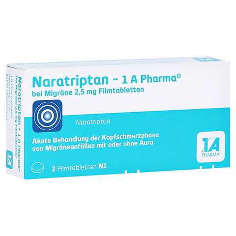 Naratriptan-1A Pharma bei Migräne 2,5mg 2 Stück N1
