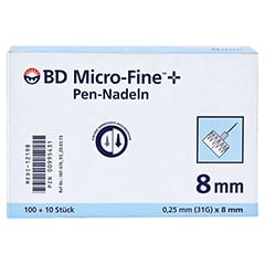 BD MICRO-FINE Pen-Nadeln 0,25x8 mm 110 Stück - Vorderseite