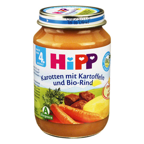 HIPP Men Karotten m.Kartoffeln u.Bio-Rind n.d.4M. 190 Gramm