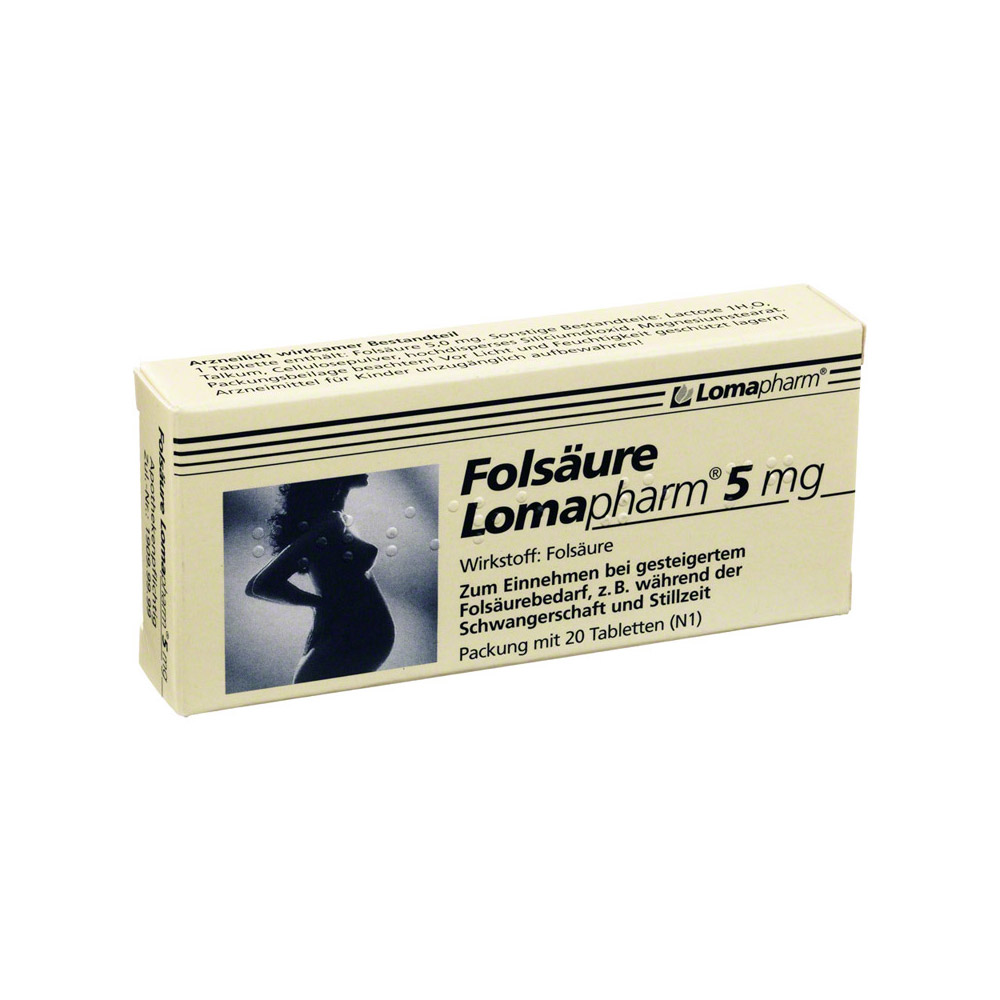 Folsäure Lomapharm 5mg Tabletten 20 Stück