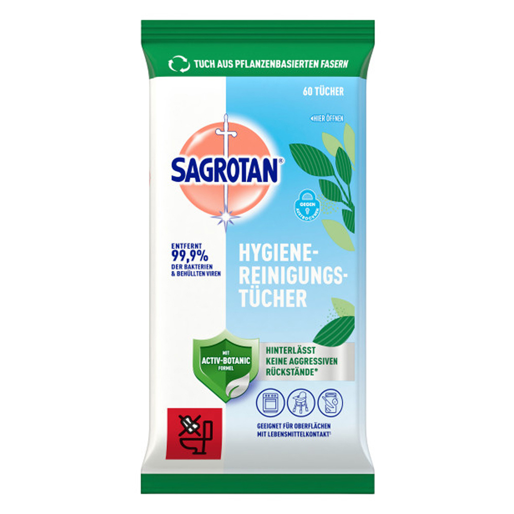 SAGROTAN Hygiene-Reinigungstücher 60 Stück