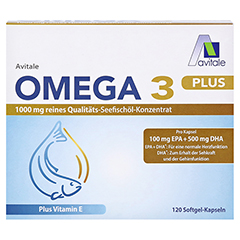 OMEGA-3 PLUS 1.000 mg DHA 500 mg/EPA 100 mg+Vit.E 120 Stck - Vorderseite