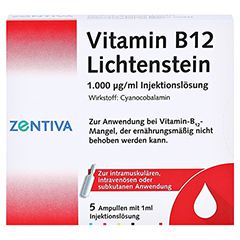 Vitamin B12 1.000 µg Lichtenstein Ampullen 5x1 Milliliter N1 - Vorderseite
