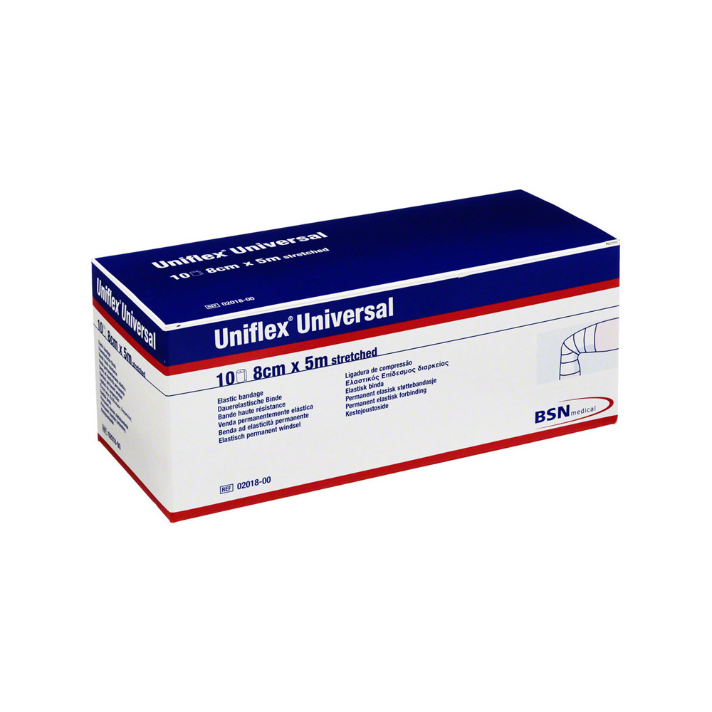 UNIFLEX Universal Binden 8 cmx5 m Zellglas weiß 10 Stück