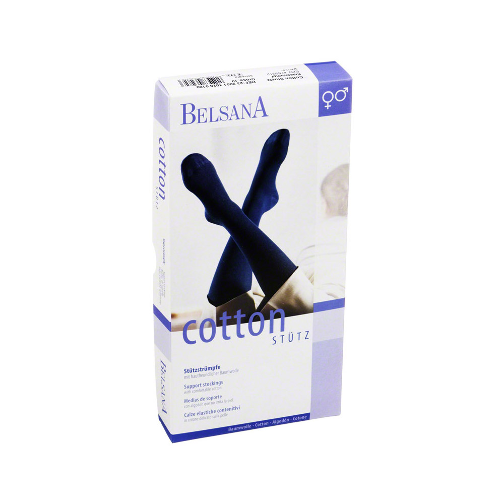 BELSANA Cotton Stütz-Kniestrumpf | 2 AD Stück medpex schwarz Gr.4