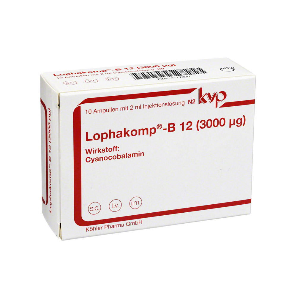 Lophakomp B12 3.000 µg Injektionslösung Injektionslösung 10x2 Milliliter