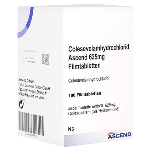 Colesevelamhydrochlorid Ascend 625mg 180 Stck N3