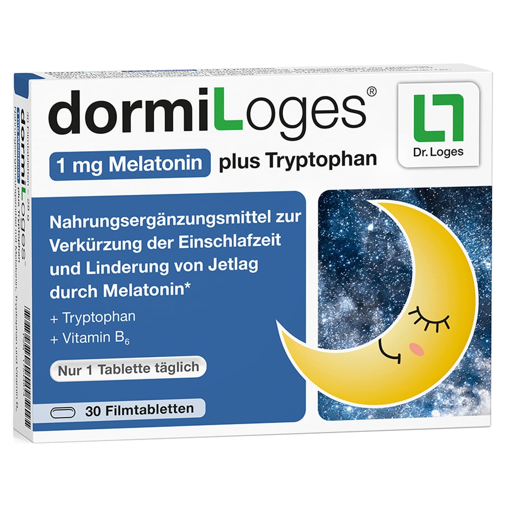 DORMILOGES 1 mg Melatonin plus Tryptophan Filmtab. 30 Stück